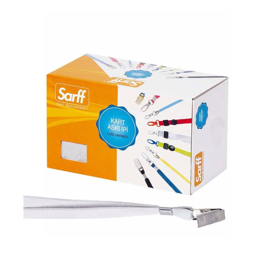 Sarf Beyaz Metal Klipsli Kart Askı İpi