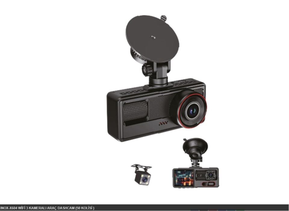 INOX-X604 WİFİ 3 KAMERALI ARAÇ DASHCAM