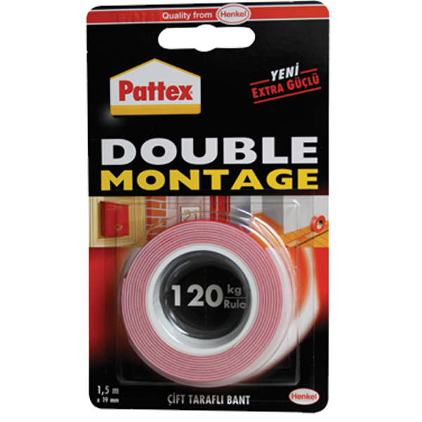 Pattex Montage Bandı 1.5x19 MM Double 120 KG Lık 1483609