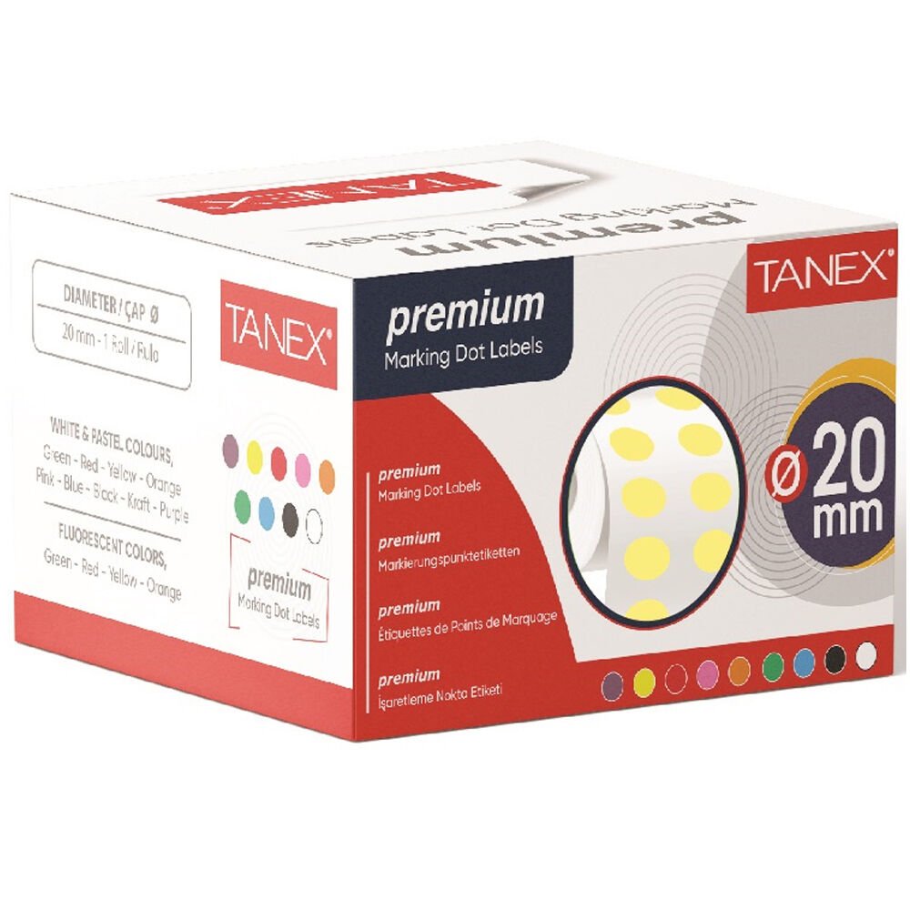 Tanex Nokta Etiketi 20 MM Sarı 2500 Li