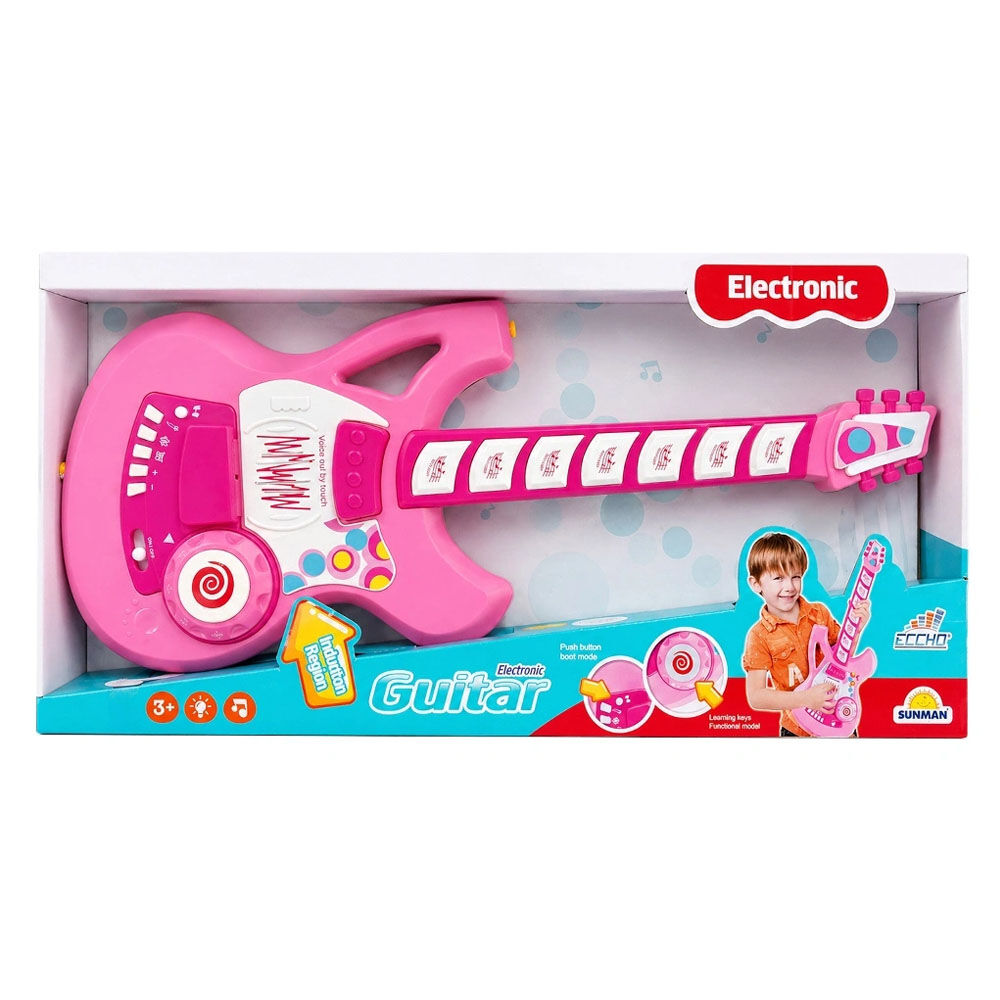 Sunman Gitar Fonk.tuşlu Askılı Pembe Sesli