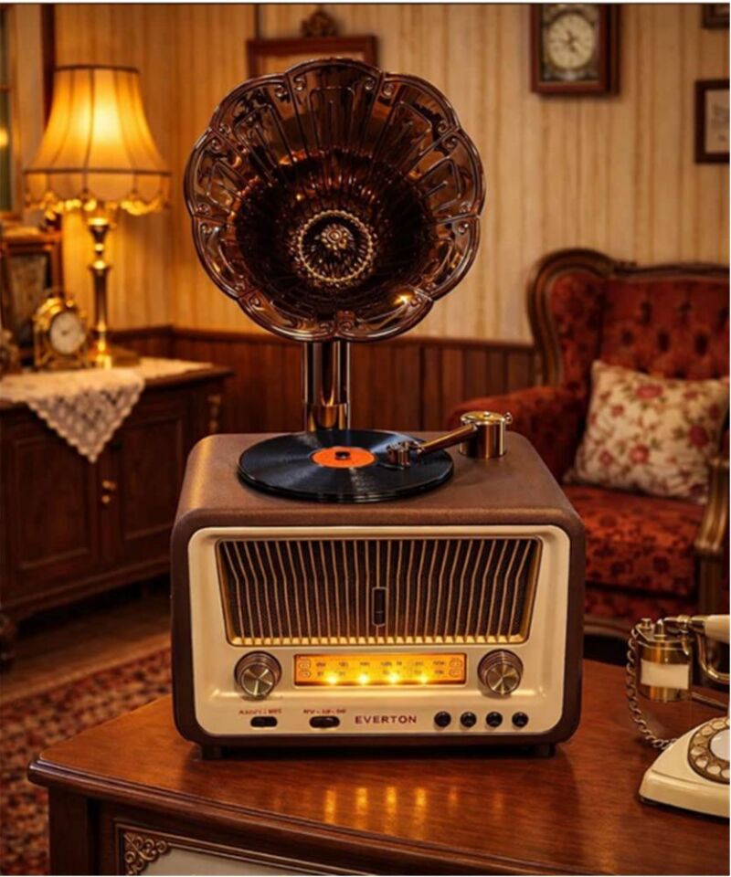 Everton Rt-608  Bluetooth Fm-Usb-Tf-Aux  Şarjlı Nostaljik Radyo