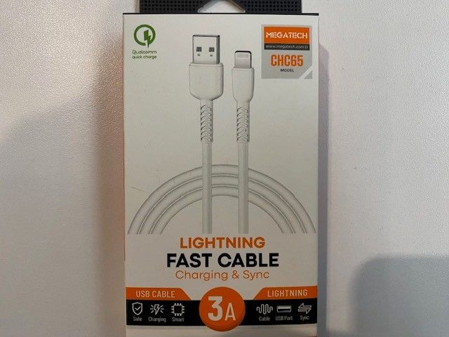 Mehatech CHC65 3.0A 1mt Lightning Beyaz Şarj Kablosu